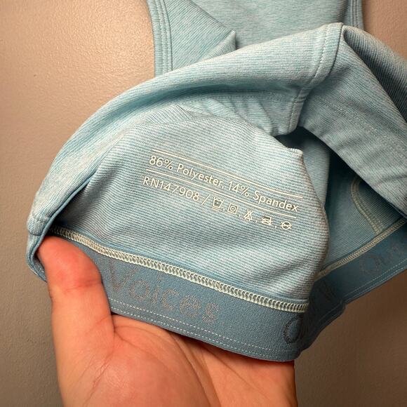 Outdoor Voices Women's High Neck Racerback Sports Bra Light Blue Size X-Small - Picture 3 of 4